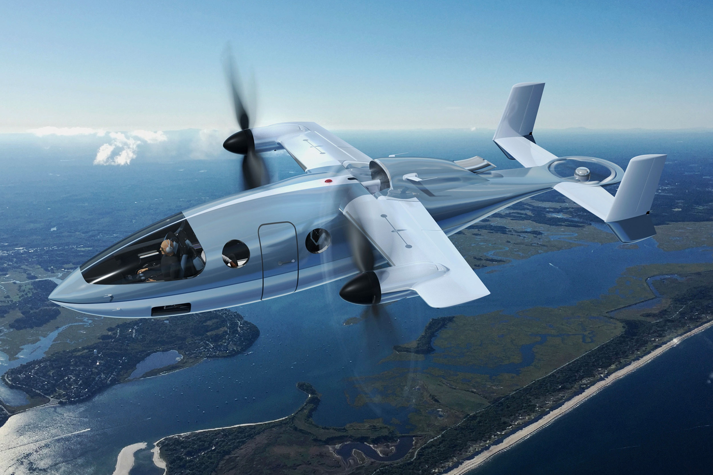 Transcend Air Vy 400R long-range hybrid-electric VTOL passenger concept design aircraft Transcend Air Vy 400R long-range hybrid-electric VTOL passenger concept design aircraft